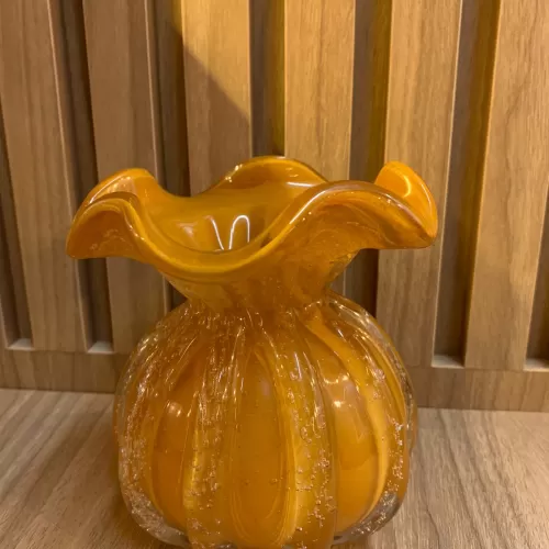 VASO TIPO MURANO - AMARELO MOSTARDA